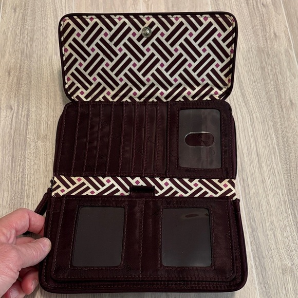 Vera Bradley Quilted Clutch in Rich Burgundy - Picture 6 of 7